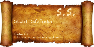 Stohl Sándor névjegykártya