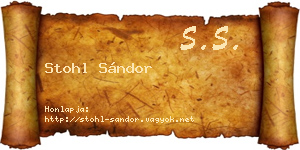 Stohl Sándor névjegykártya