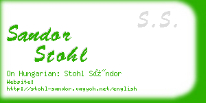 sandor stohl business card
